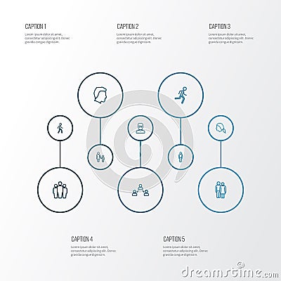 Human Outline Icons Set. Collection Of Head, Male, Jogging And Other Elements. Also Includes Symbols Such As Team, Group Vector Illustration