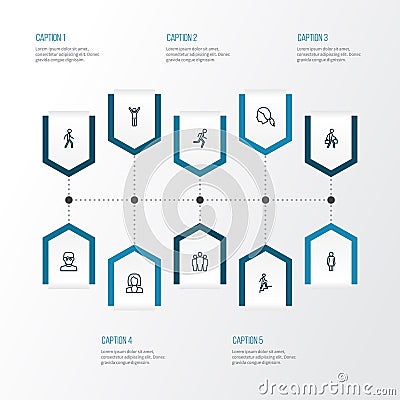 Human Outline Icons Set. Collection Of Head, Running, Smart Man And Other Elements. Also Includes Symbols Such As Smart Vector Illustration