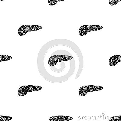 Human pancreas icon in black style isolated on white background. Human organs pattern stock vector illustration. Vector Illustration