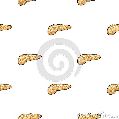 Human pancreas icon in cartoon style isolated on white background. Human organs symbol stock vector illustration. Vector Illustration