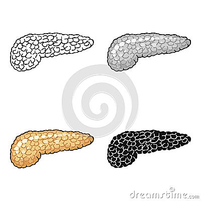 Human pancreas icon in cartoon style isolated on white background. Human organs symbol stock vector illustration. Vector Illustration