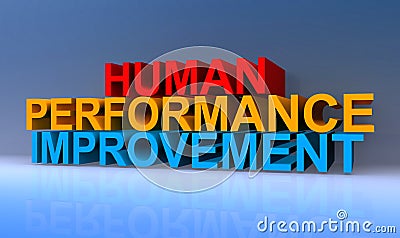 Human performance improvement on blue Stock Photo