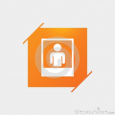 Human portrait photo frame. Selfie photography. Vector Illustration