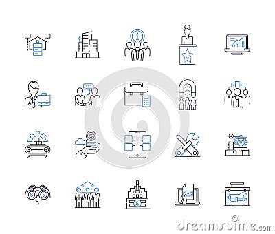 Human potential line icons collection. Growth, Potentiality, Capacities, Talent, Resilience, Creativity, Ambition vector Vector Illustration