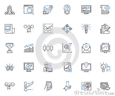 Human potential line icons collection. Possibility, Growth, Excellence, Fulfillment, Potentiality, Progress, Empowerment Vector Illustration
