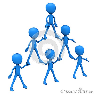 Human pyramid hierarchy Stock Photo