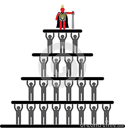 Human pyramid Vector Illustration