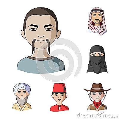 The human race cartoon icons in set collection for design. People and nationality vector symbol stock web illustration. Vector Illustration