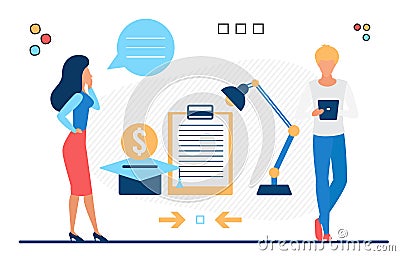 Human recruitment management and searching business resources process Vector Illustration