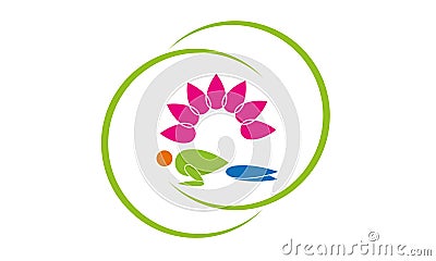 Human Relaxation Massage Logo template - Physiotherapy massage Room Icon Vector Illustration