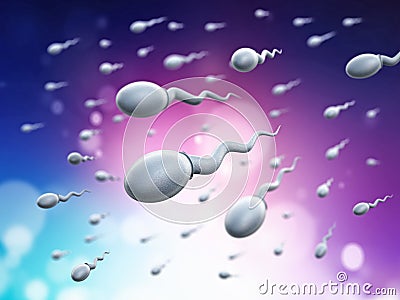 Human reproduction system Cartoon Illustration