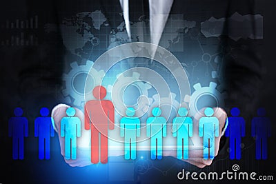 Human resource management, HR, recruitment, leadership and teambuilding. Business and technology concept. Stock Photo