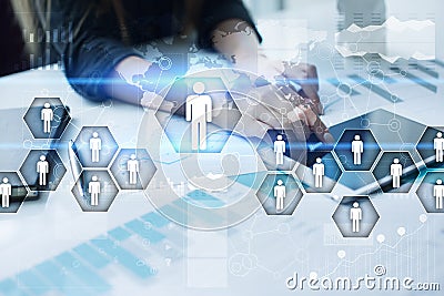 Human resource management, HR, recruitment, leadership and teambuilding. Stock Photo