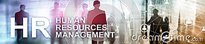 Human resource management, HR, Team Building and recruitment concept on blurred background. Website header banner Stock Photo