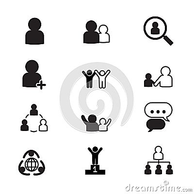 Human resource management icons set Vector Illustration