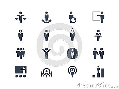 Human resource and strategy icons Vector Illustration