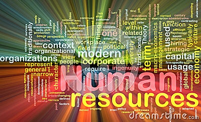 Human resources background concept glowing Cartoon Illustration