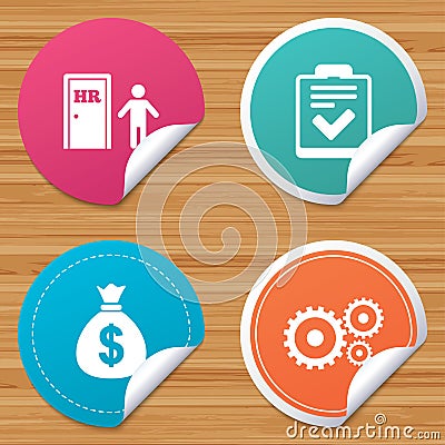 Human resources and Business. Checklist document. Vector Illustration