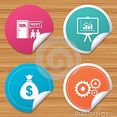 Human resources and Business. Presentation board. Vector Illustration