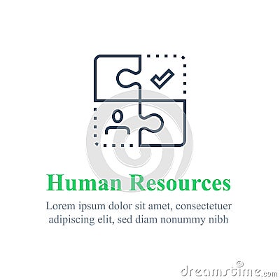 Human resources concept, recruitment agency, job retraining, employee replacement Vector Illustration