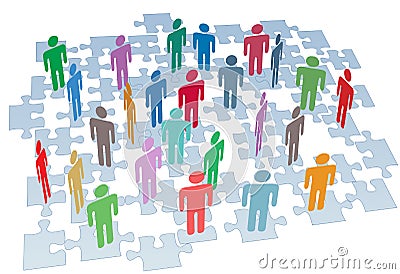 Human resources connection puzzle pieces network Vector Illustration