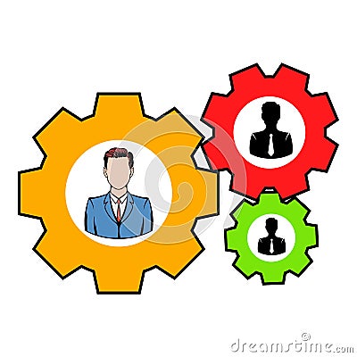 Human resources icon, icon cartoon Vector Illustration