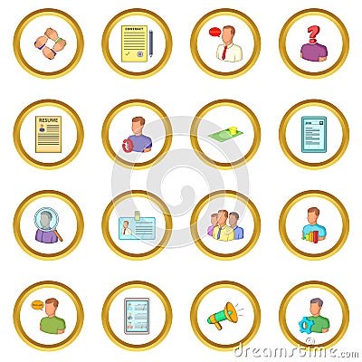Human resources icons circle Vector Illustration