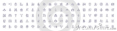 Human resources line icons signs set. Design collection of Personnel, Recruiting, Development, Hiring, Training Vector Illustration