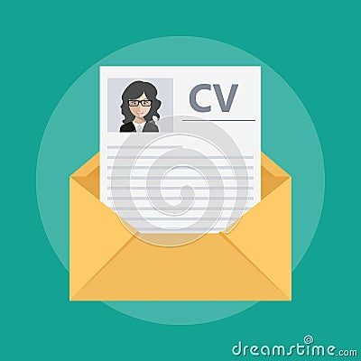 Human resources management concept, searching professional staff, analyzing resume papers, work. Flat vector Cartoon Illustration