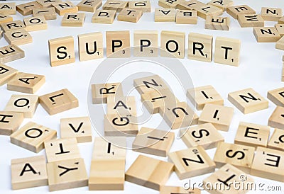 Human resources management term wooden abc support Stock Photo