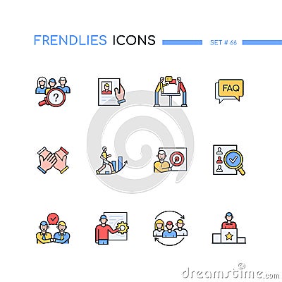 Human resources - modern line design style icons set Stock Photo