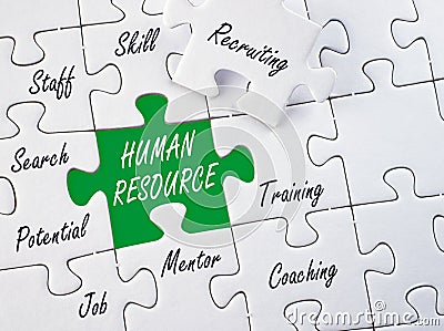 Human resources puzzle Stock Photo