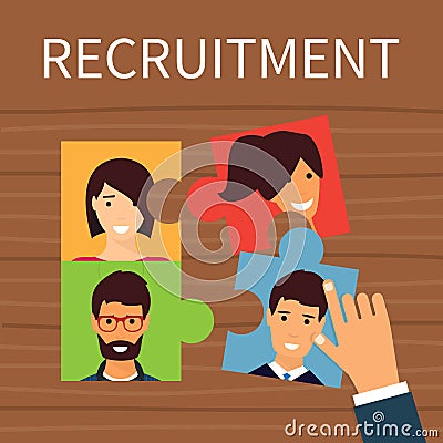 Human resources, recruiting concept Vector Illustration