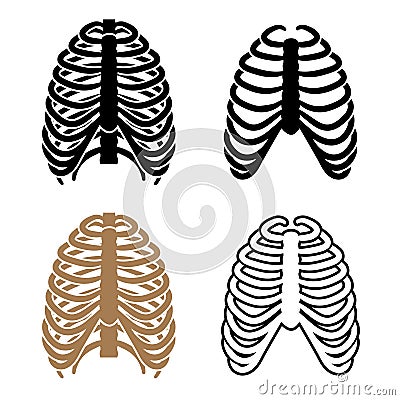 Human rib cage symbols Vector Illustration