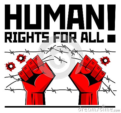 Human rights FOR ALL Vector Illustration