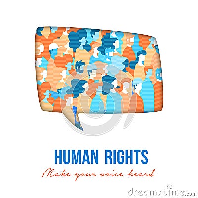 Human Rights people group speech buble Vector Illustration