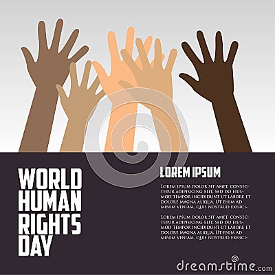 human rights day poster quotes template stock