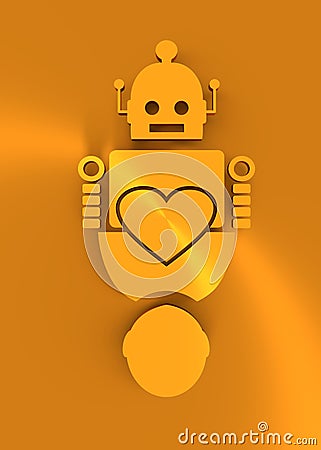 Human and robot relationships Stock Photo