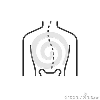 Human scoliosis line outline icon Vector Illustration