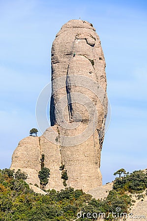 Human shape rocks in Montserrat Mountain, Spain Stock Photo