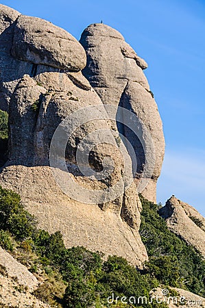 Human shape rocks in Montserrat Mountain, Spain Stock Photo