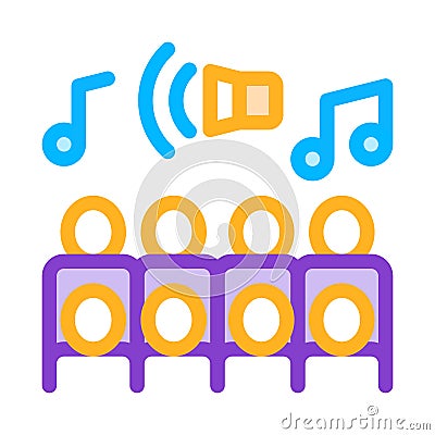 Human Silhouettes Singing Song Concert Vector Vector Illustration
