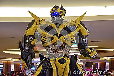 Human Size model of Bumblebee from Transformers Editorial Stock Photo