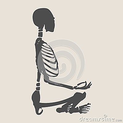 Halloween human skeleton Vector Illustration
