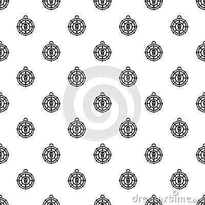 Human skull amulet pattern, simple style Vector Illustration