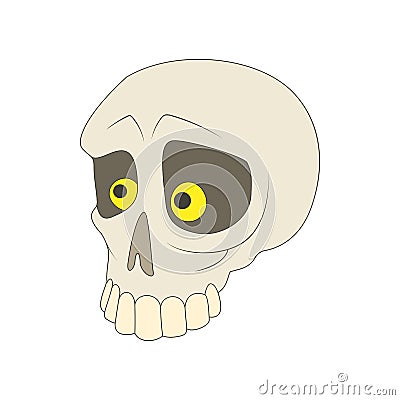 Human skull icon in cartoon style Vector Illustration