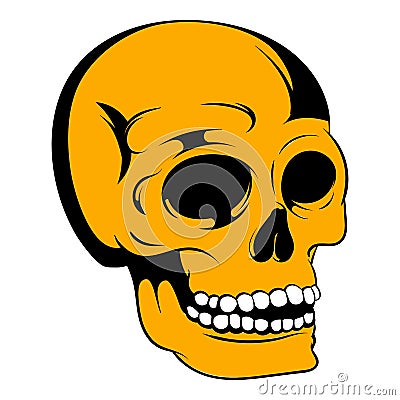 Human skull icon, icon cartoon Vector Illustration