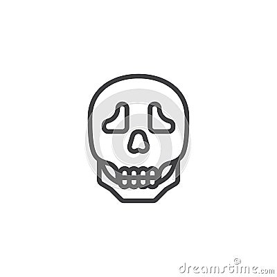 Human skull line icon Vector Illustration