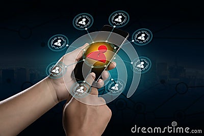 Human social network Resources Context Management and leadership assessment crm Stock Photo