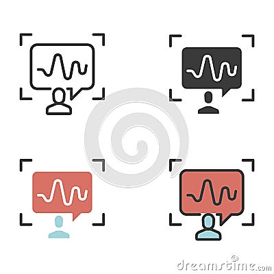 Voiceover. Voice Recognition Icon Vector Illustration